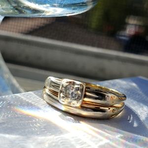 14kt diamond wedding band set size 5 1/2
